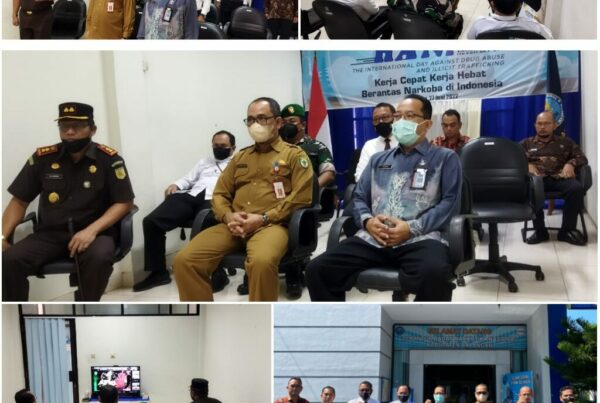 BNNK Balangan dan jajaran forkopimda kabupaten Balangan mengikuti rangkaian kegiatan Puncak Hari Anti Narkotika Internasional (HANI)