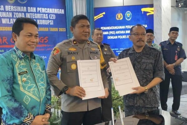 Penandatangan MoU antara BNNK Balangan dan Polres Balangan