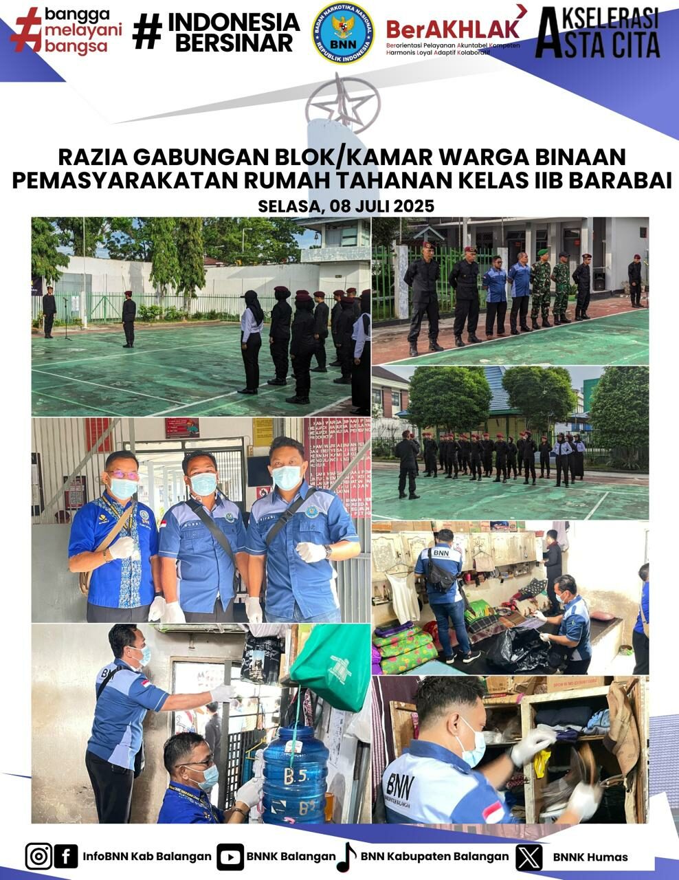 Razia Gabungan Blok/Kamar Warga Binaan Pemasyarakatan
