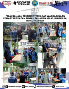 Pelaksanaan Tes Urine terhadap Warga Binaan Rumah Tahanan Kelas IIB Barabai