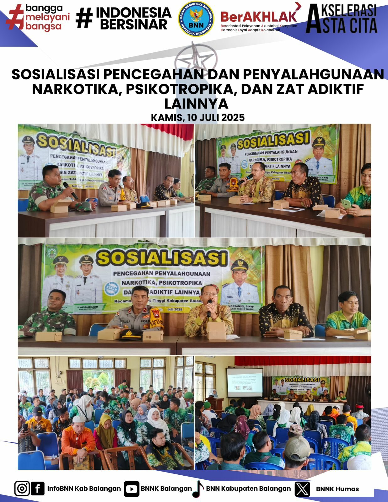 Sosialisasi Pencegahan Penyalahgunaan Narkotika, Psikotropika, dan Zat Adiktif